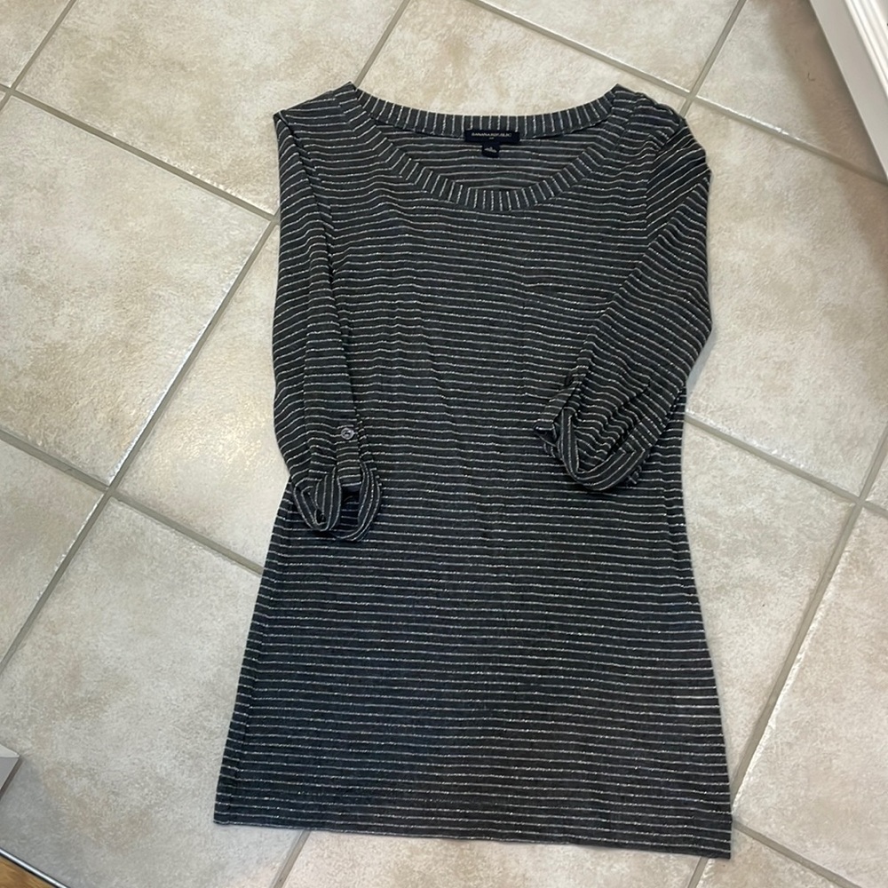 Banana Replibic Holiday tunic gray with sliver stripes
